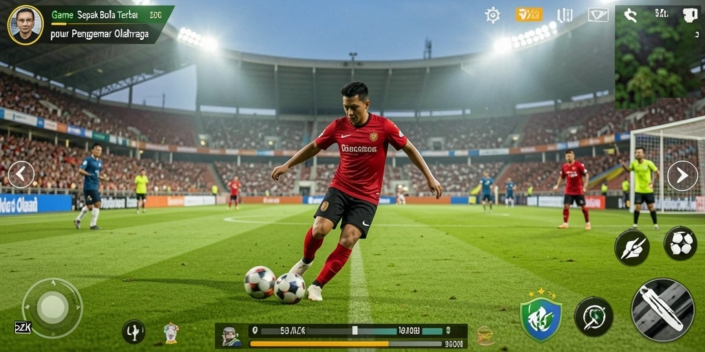 Tampilan gameplay seru di 5ZK dengan aksi sepak bola penuh adrenalin.