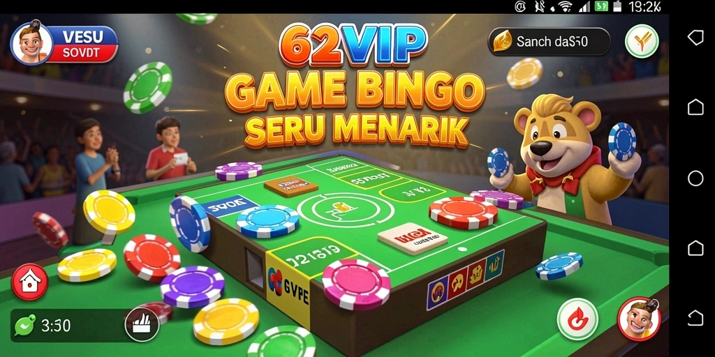 Gameplay seru Bingo di 62VIP dengan interaksi menarik.