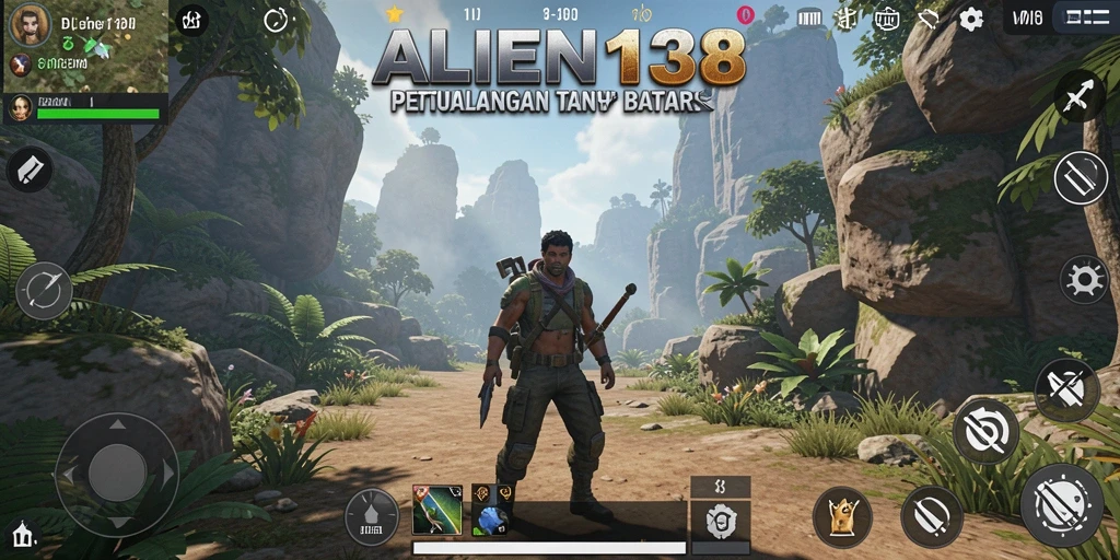 Screenshot menarik dari gameplay ALIEN138 di dunia terbuka.