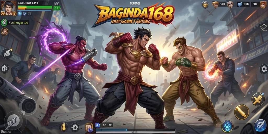 Screenshot dari gameplay <strong>BAGINDA168</strong> yang menampilkan aksi pertarungan seru.