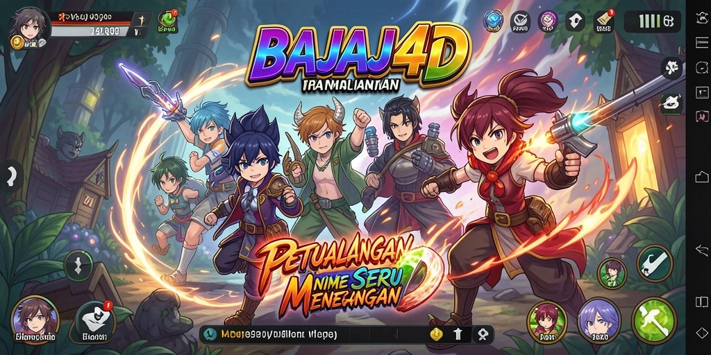 Tampilan gameplay dari BAJAJ4D dengan karakter anime yang menawan.