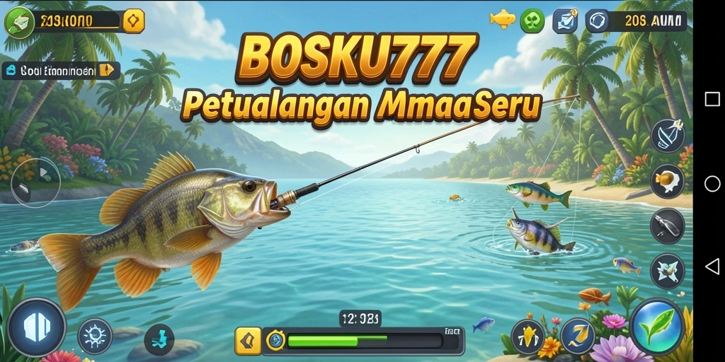 Tampilan gameplay BOSKU777 yang menarik saat memancing.
