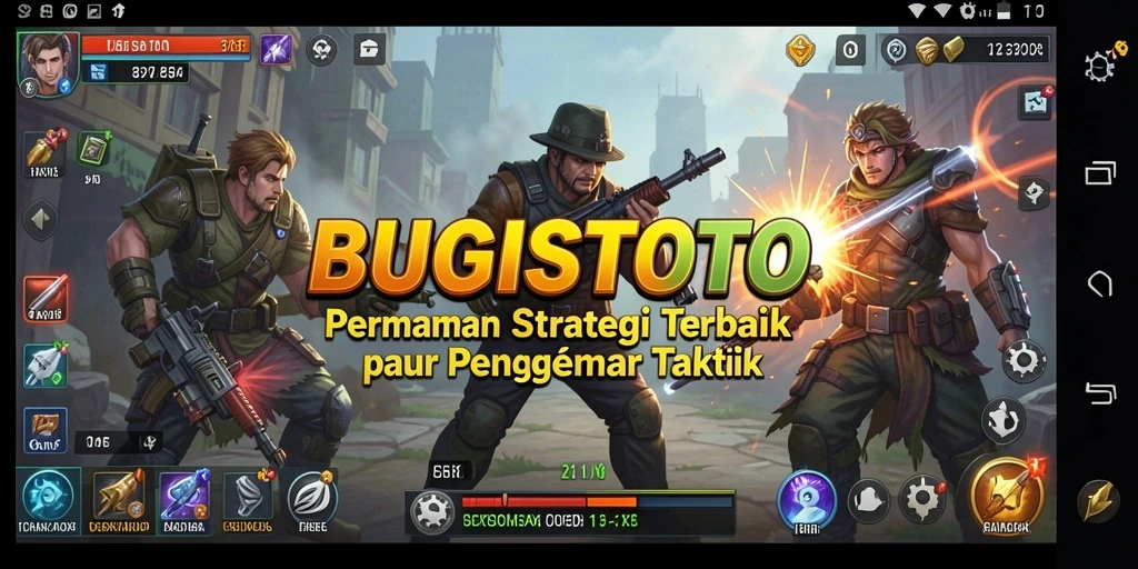 Screenshot dari gameplay BUGISTOTO yang menampilkan pertarungan strategis.