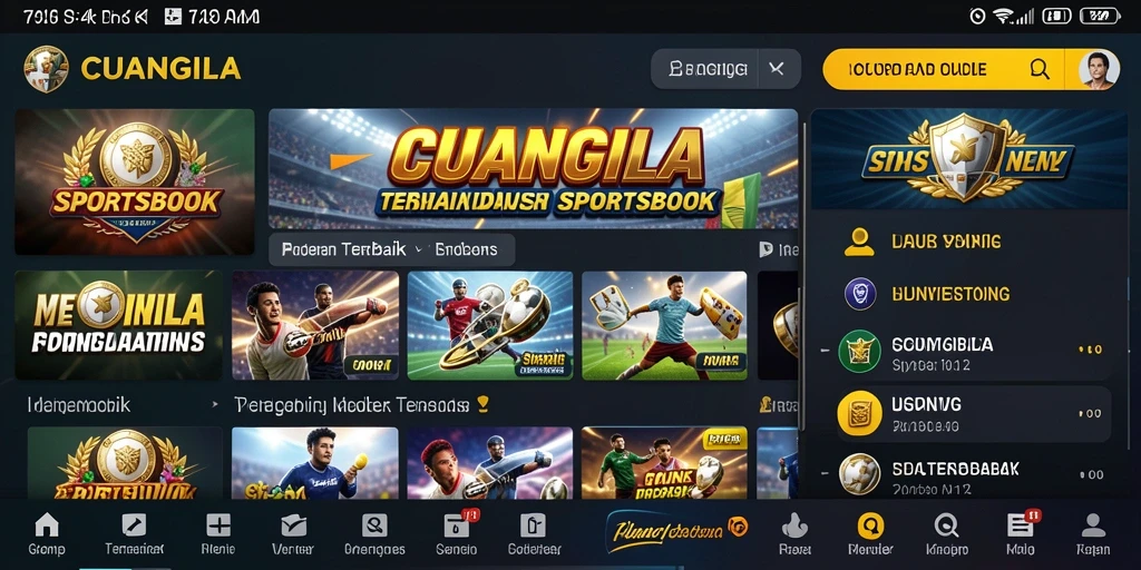 Tampilan antarmuka CUANGILA yang memukau dalam taruhan Sportsbook.