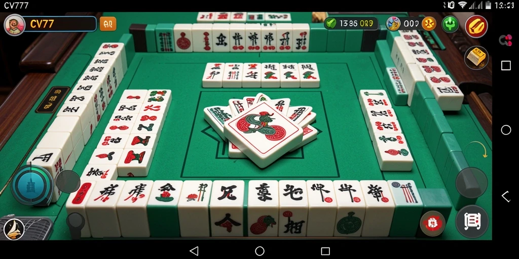 Tampilan gameplay <strong>CV777</strong> dengan suasana Mahjong yang menawan.