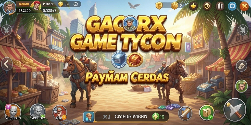Tampilan menarik dari gameplay GACORX yang menunjukkan manajemen bisnis.