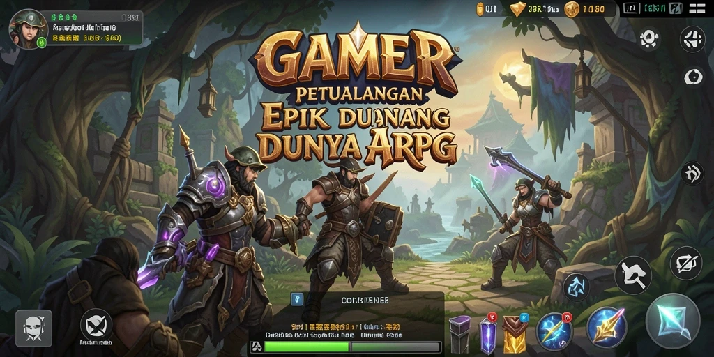 Screenshot menunjukkan aksi pertempuran yang epik dalam GAMERP.