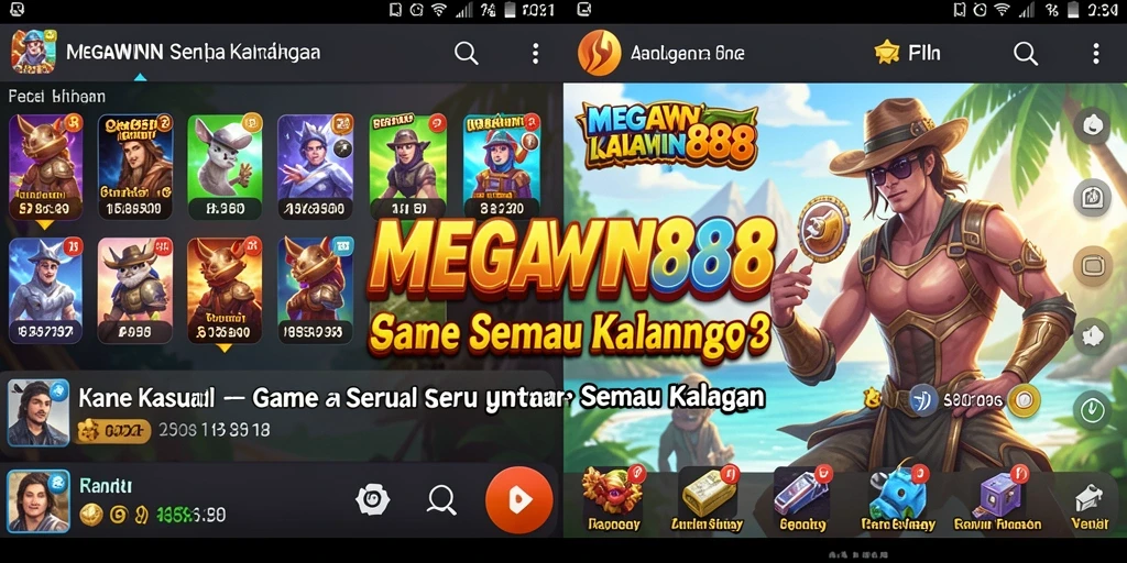 Screenshot utama MEGAWIN888 menampilkan gameplay yang seru dan interaktif.
