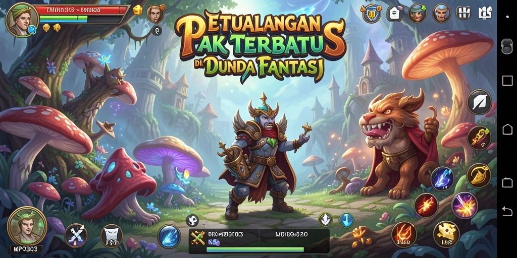 Tampilan screenshot MPO303 menampilkan karakter menjelajahi hutan misterius.