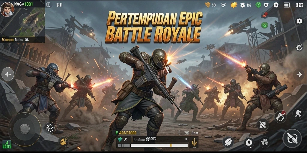 Tampilan gameplay NAGA1001 yang mendebarkan dalam aksi Battle Royale.