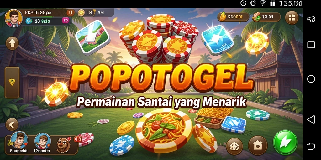 Tampilan gameplay POPOTOGEL yang penuh warna dan menghibur.