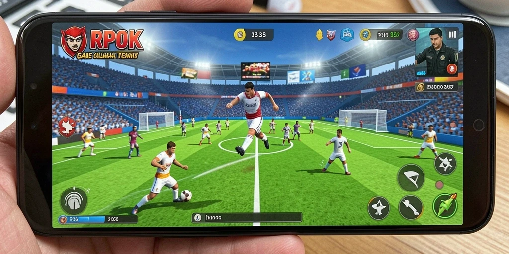 Tampilan gameplay RPOK yang mengasyikkan di bidang olahraga.