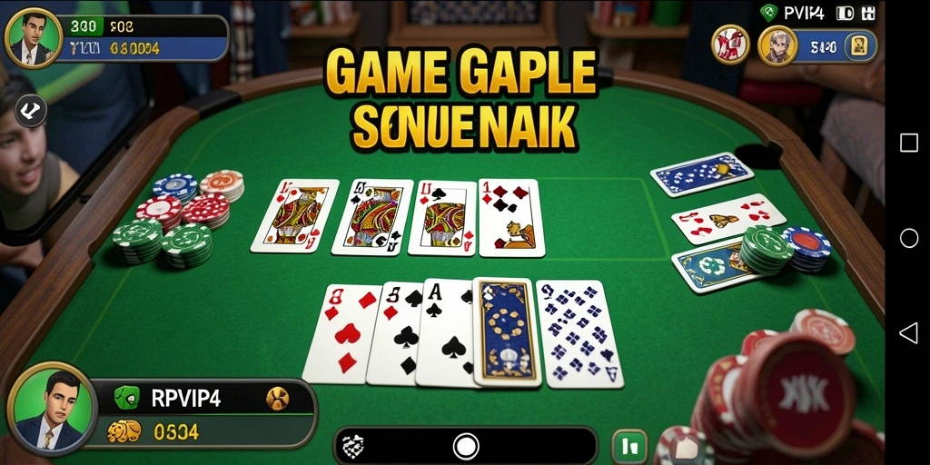 Gameplay seru RPVIP4 saat bermain Gaple dengan teman.