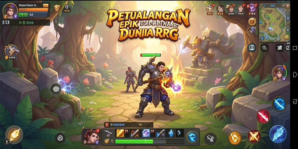 Screenshot S13 menampilkan pertempuran seru di dunia fantasi yang menakjubkan.