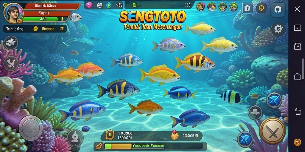 Tampilan layar gameplay SENGTOTO menampilkan aksi menembak ikan yang seru dan menantang.