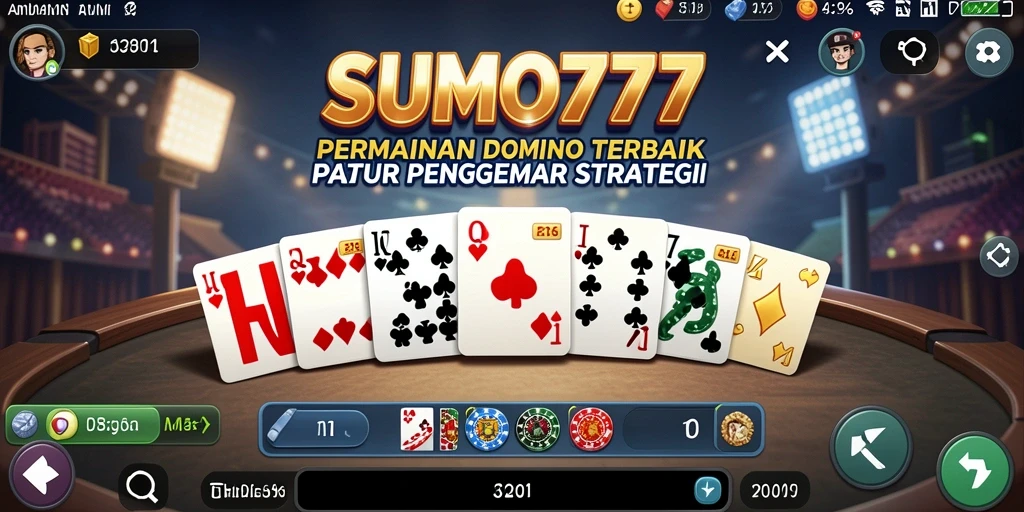 Tampilan gameplay seru dan interaktif SUMO777 dalam bermain Domino.