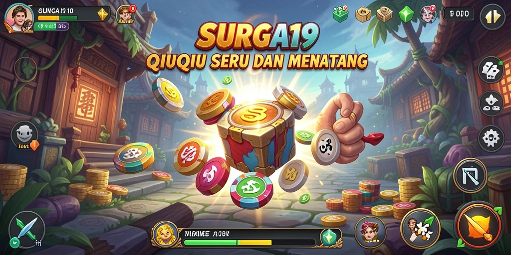 Screenshot gameplay SURGA19 menunjukkan momen seru di meja QiuQiu.