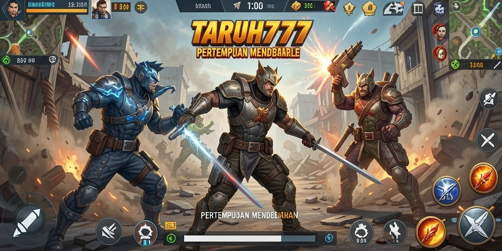Screenshot TARUH777 menampilkan aksi pertempuran yang mendebarkan di dunia Battle Royale.