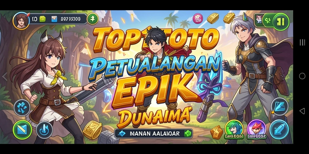Screenshot gameplay TOP1TOTO menunjukkan aksi karakter anime yang mendebarkan.