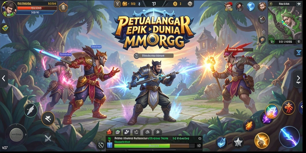Tampilan gameplay V07 yang memukau dalam dunia MMORPG.