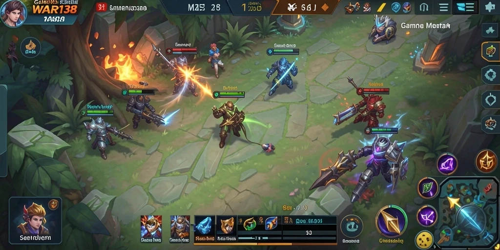 Screenshot gameplay WAR138 dengan aksi tim yang mendebarkan.
