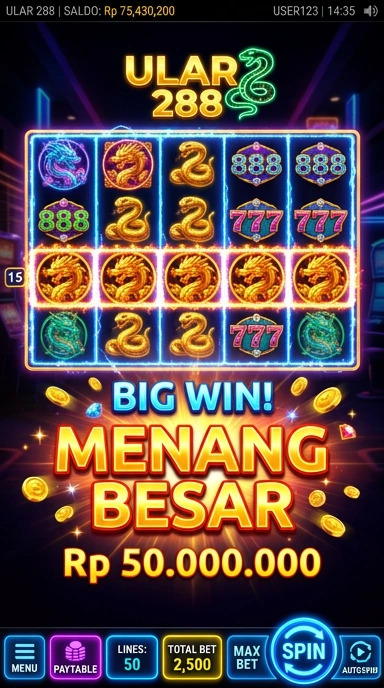 Tampilan antarmuka utama aplikasi ular288 yang intuitif dan menarik.